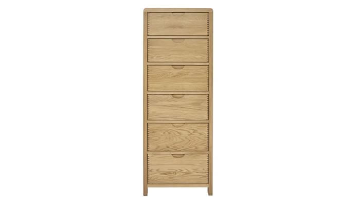 Ercol Bosco Bedroom 6 Drawer Tall Chest