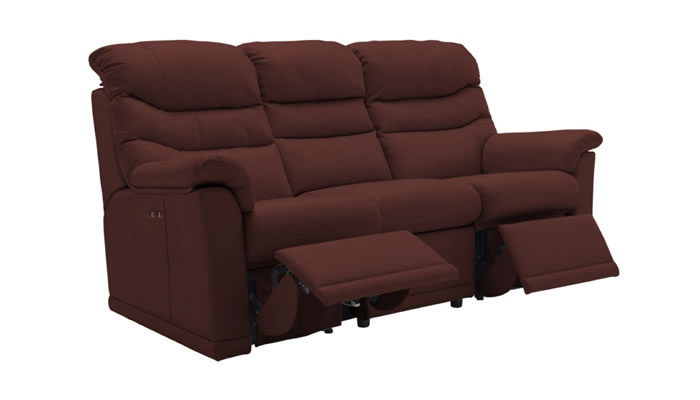 G Plan Malvern Leather 3 Seater Sofa 3 Cushion Manual Double Recliner