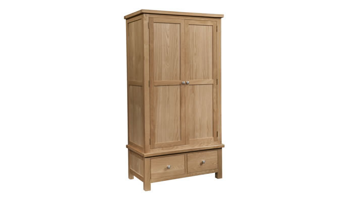 Signature Collection Dorridge Light Oak Bedroom Gents Wardrobe With 2 Drawers
