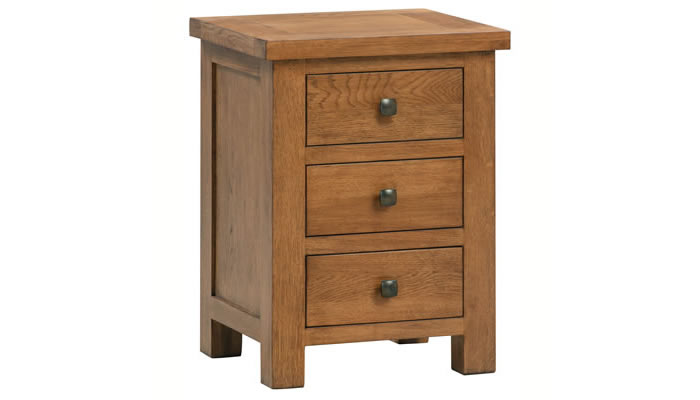 Signature Collection Dorridge Rustic Oak Bedroom 3 Drawer Bedside