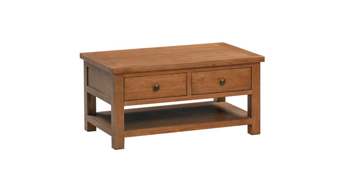 Signature Collection Dorridge Rustic Oak Coffee Table With 2 Drawers