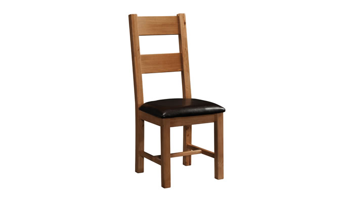 Signature Collection Dorridge Rustic Oak Rustic Ladder Back Chair