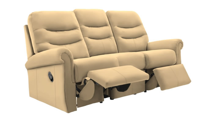 G Plan Holmes Leather 3 Seater Power Double Recliner