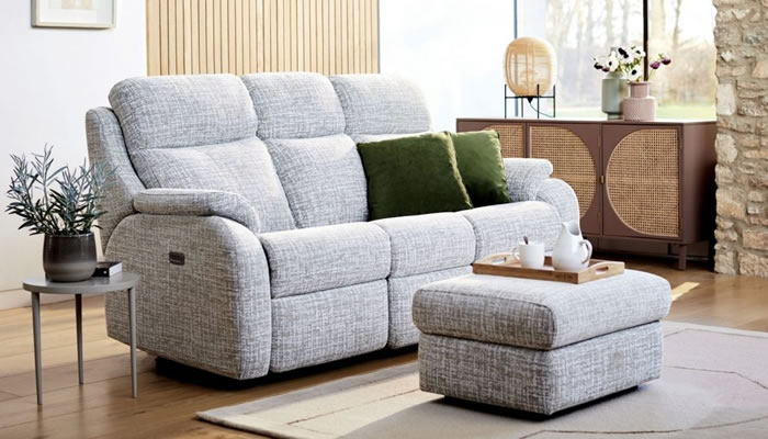 G Plan Kingsbury Fabric 3 Seater Power DBL Recliner