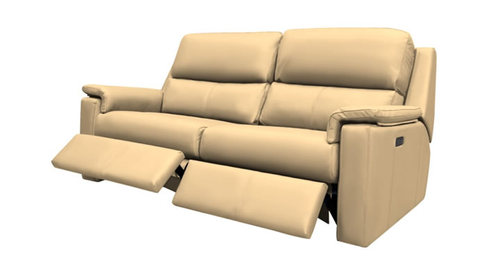 G Plan Harper Leather Large Sofa Power Double Recliner Headrest Lumbar