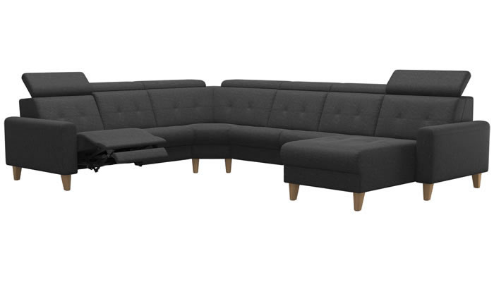 Stressless Anna A1 Fabric Corner Sofa Power Recliner Long Seat