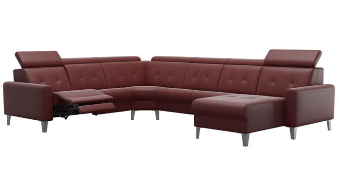 Stressless Anna A1 Leather Corner Sofa Power Recliner Long Seat