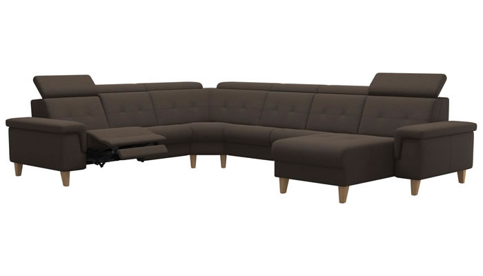 Stressless Anna A2 Fabric 5 Seater Corner Sofa Power Recliner Long Seat