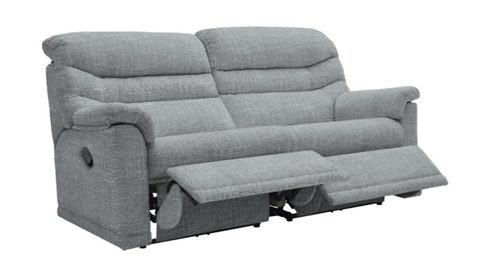 G Plan Malvern Fabric 3 Seater Sofa 2 Cushions Manual Double Recliner