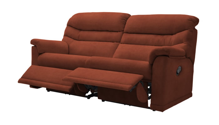 G Plan Malvern Fabric 3 Seater Sofa 2 Cushions Manual Double Recliner