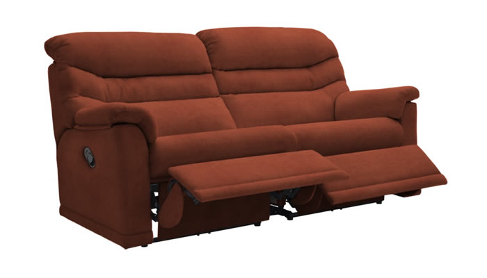G Plan Malvern Fabric 3 Seater Sofa 2 Cushions Power Double Recliner