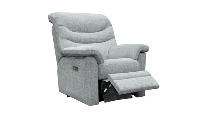 G Plan Ledbury Fabric Chair Power Recliner Headrest & Lumbar