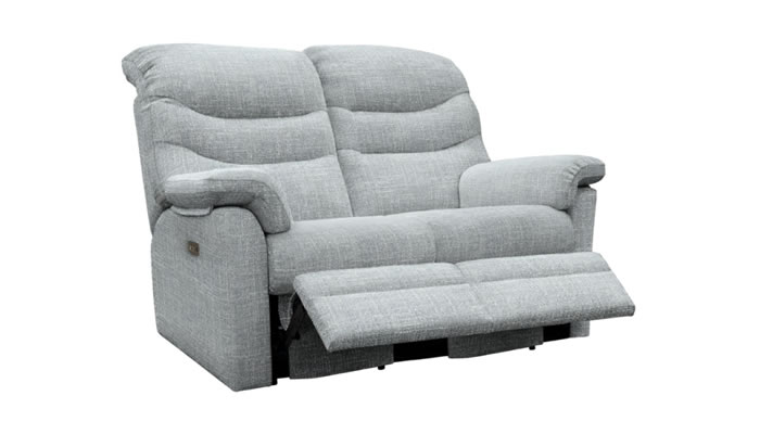 G Plan Ledbury Fabric 2 Seater Power Double Recliner Headrest & Lumbar