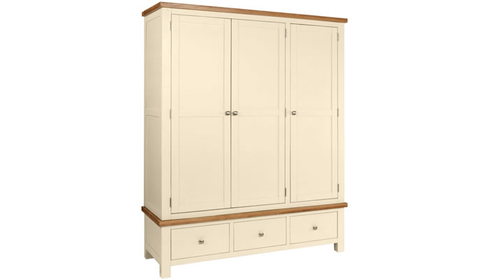 Signature Collection Digbeth Painted Bedroom Triple Wardrobe 3 Drawers